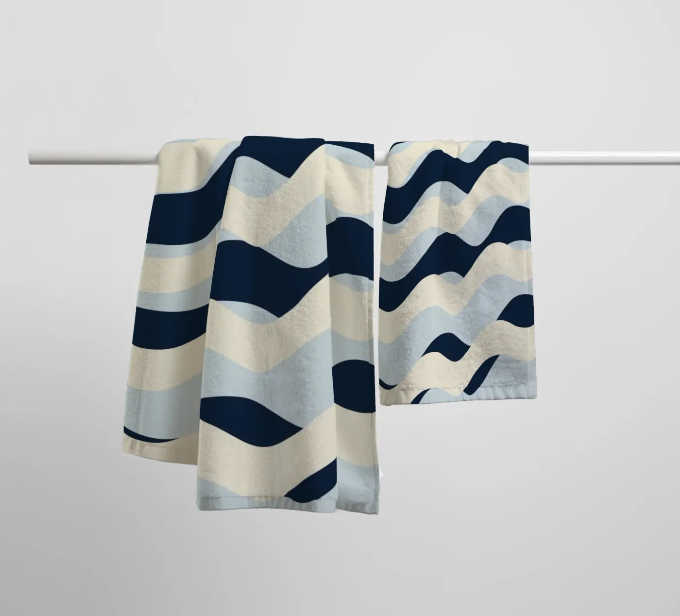 Waves pattern 09 towel by Little Dean