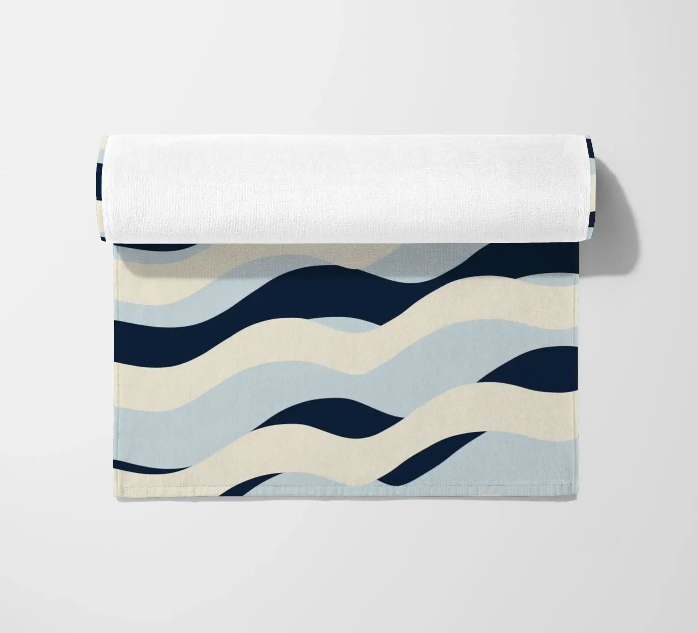 Waves pattern 09 beach towel by Little Dean