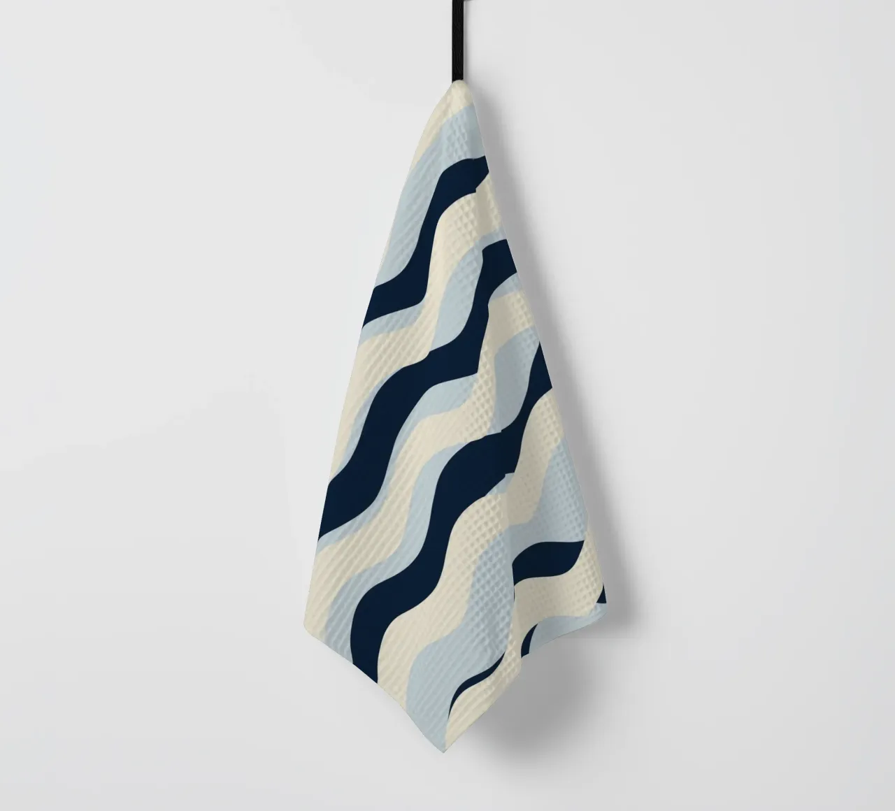 Waves pattern 09 tea towel by Little Dean