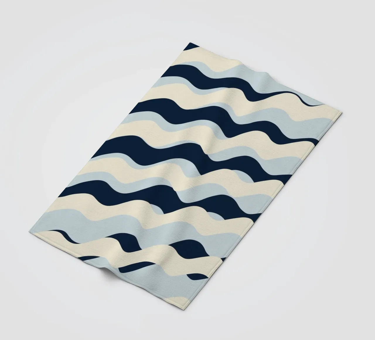 Waves pattern 09 fleece blanket by Little Dean