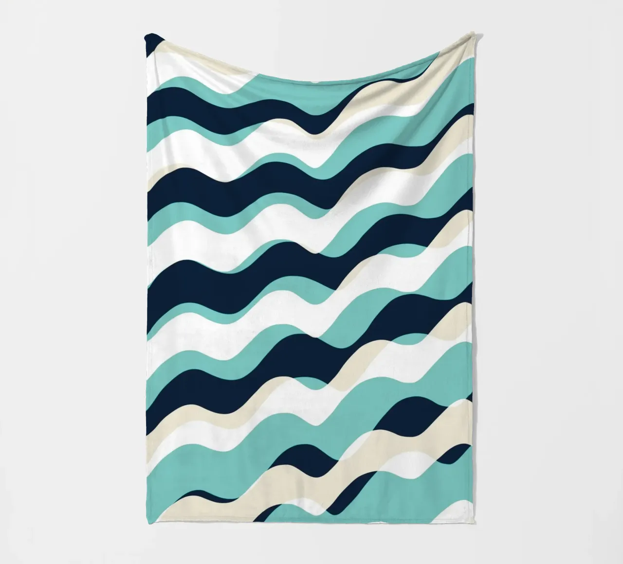 Waves pattern 10 fleece blanket by Little Dean