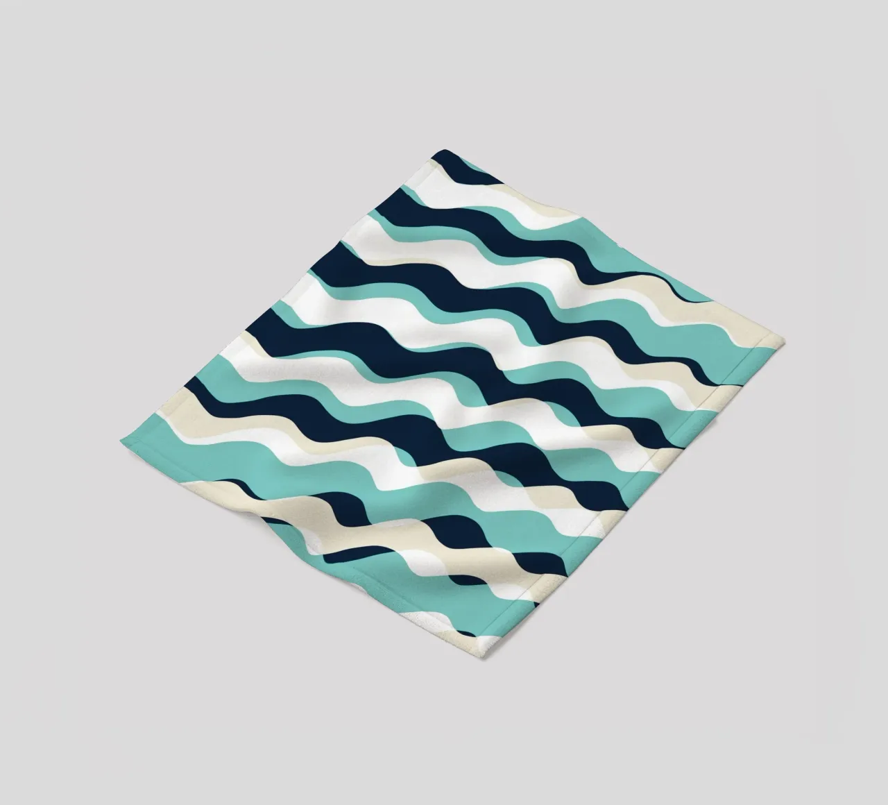 Waves pattern 10 fleece blanket by Little Dean