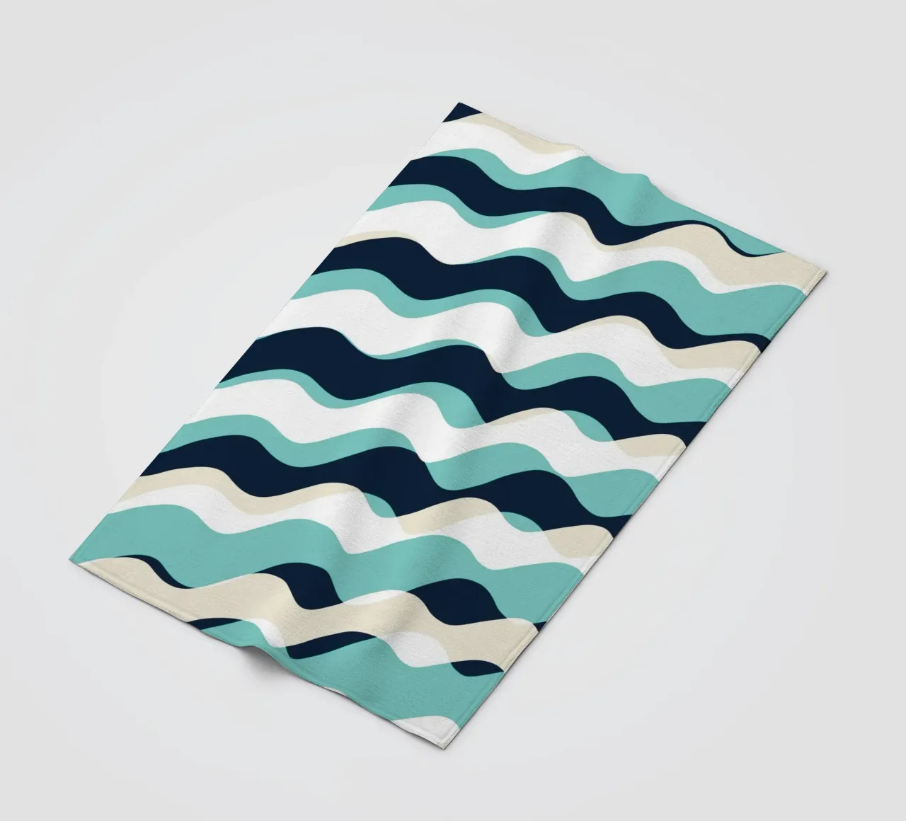 Waves pattern 10 fleece blanket by Little Dean