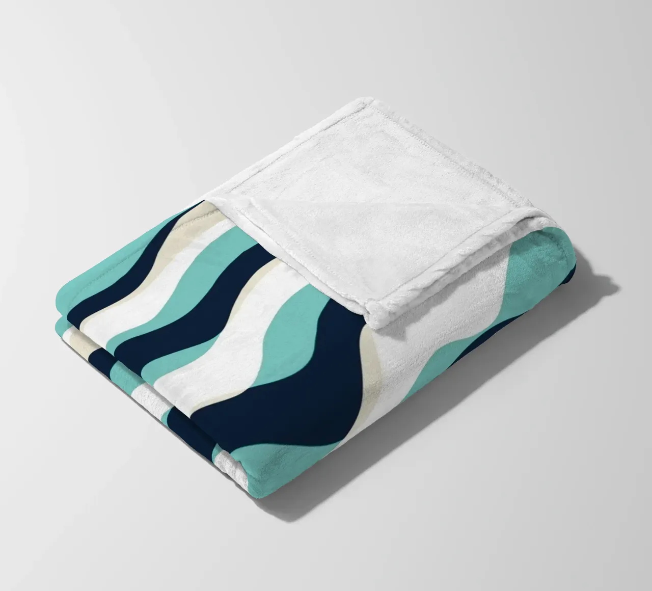 Waves pattern 10 fleece blanket by Little Dean