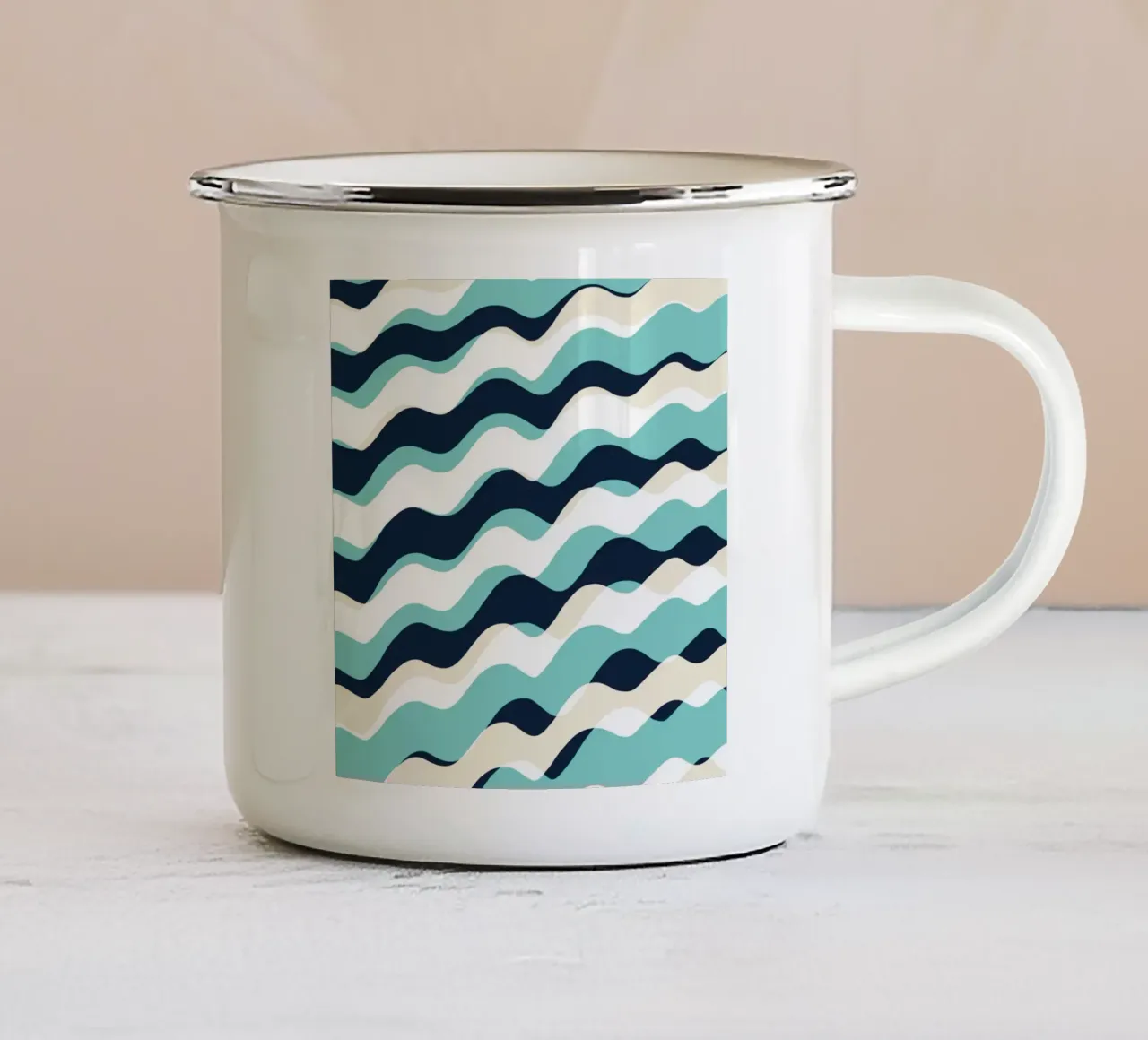 Schema delle onde 10 tazza in smalto da Little Dean