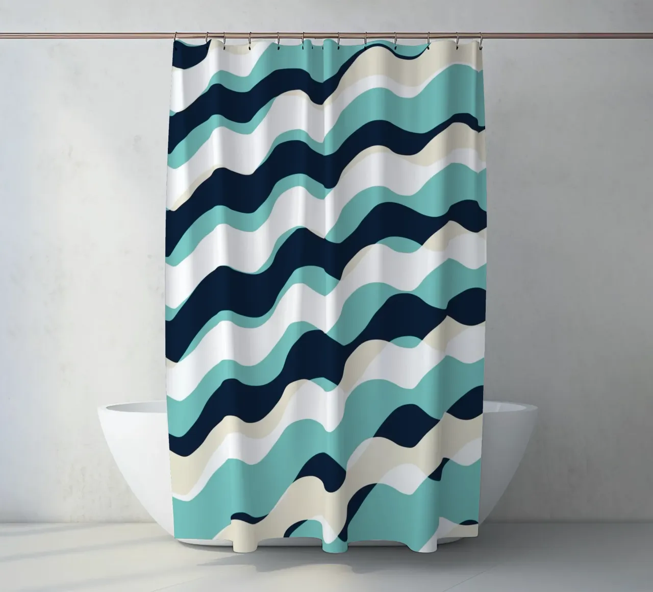 Wellenmuster 10 Duschvorhang von Little Dean