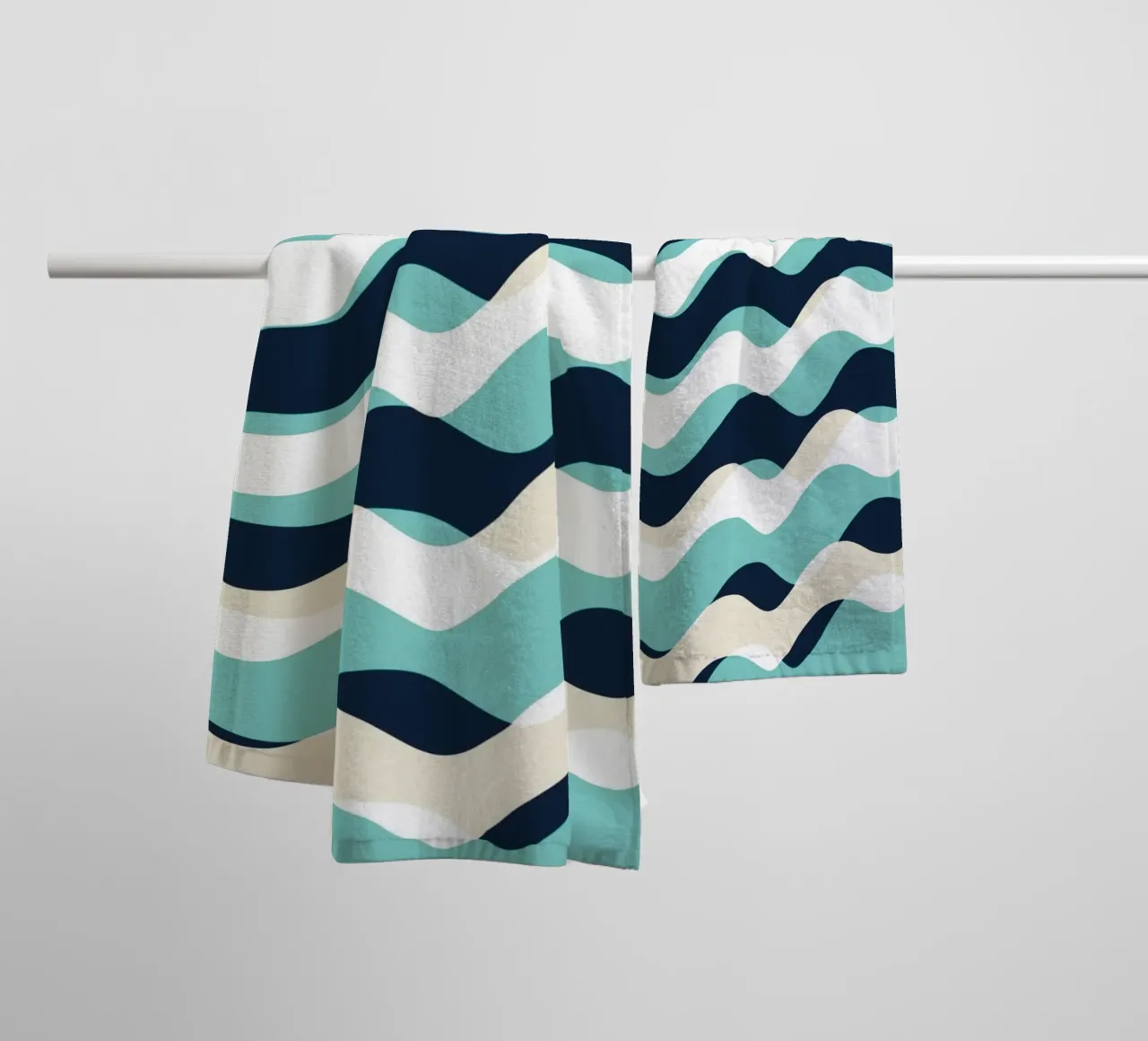 Waves pattern 10 towel by Little Dean