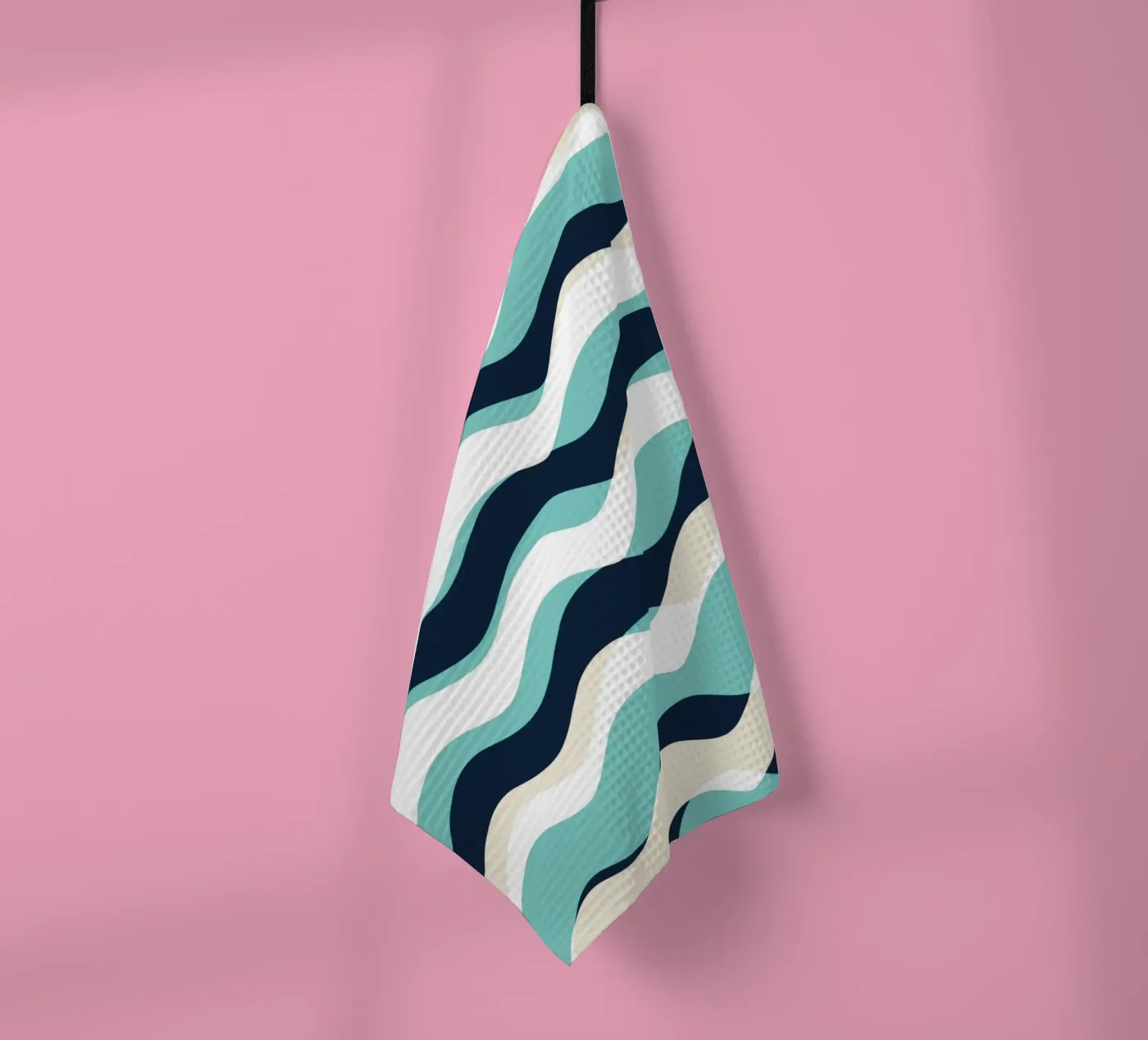 Waves pattern 10 theedoek van Little Dean