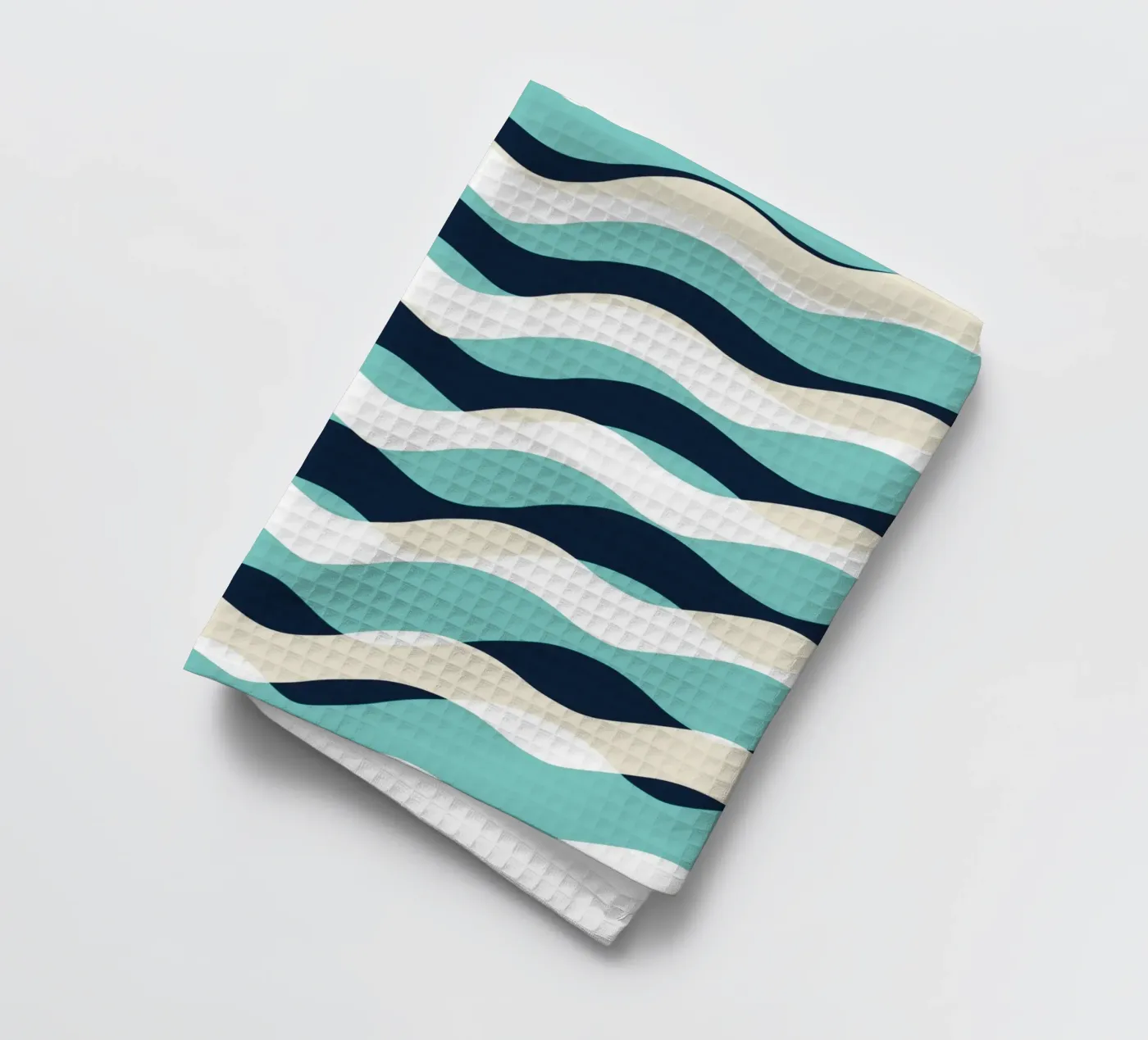 Waves pattern 10 theedoek van Little Dean