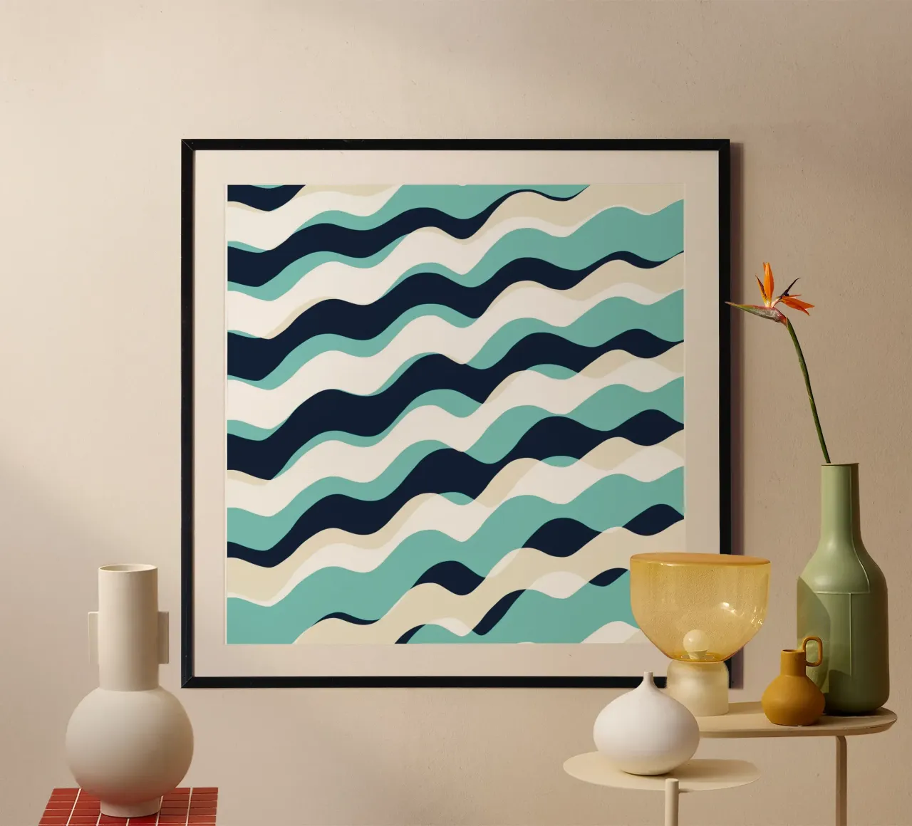 Waves pattern 10 poster by Little Dean
