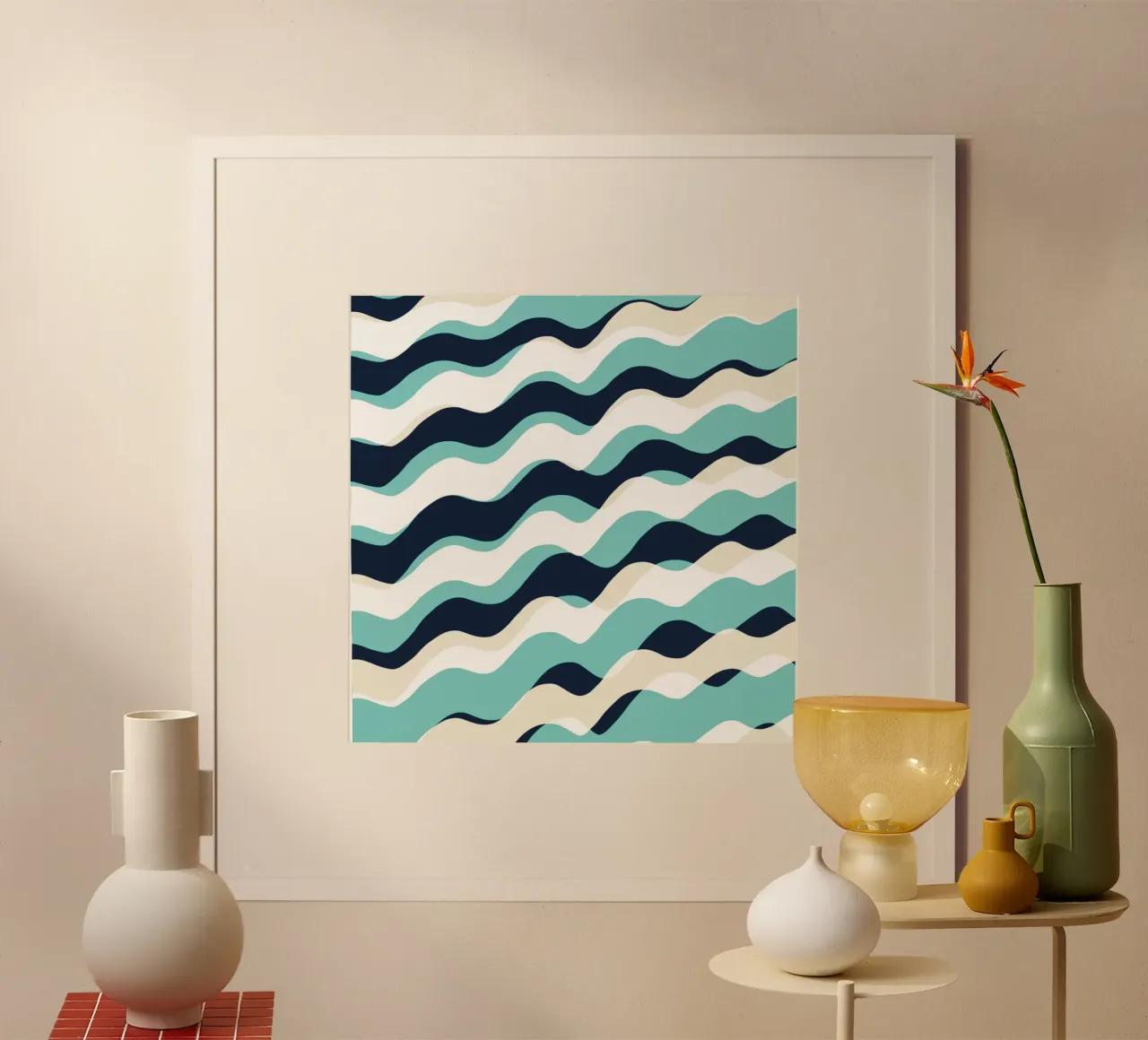 Waves pattern 10 poster by Little Dean