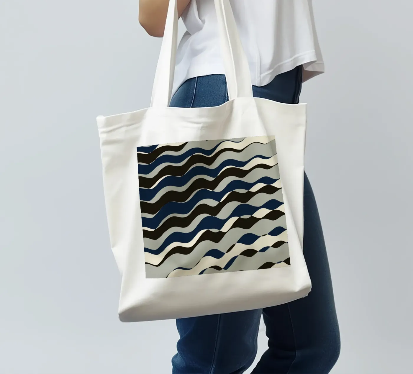 Waves pattern 11 tote bag by Little Dean
