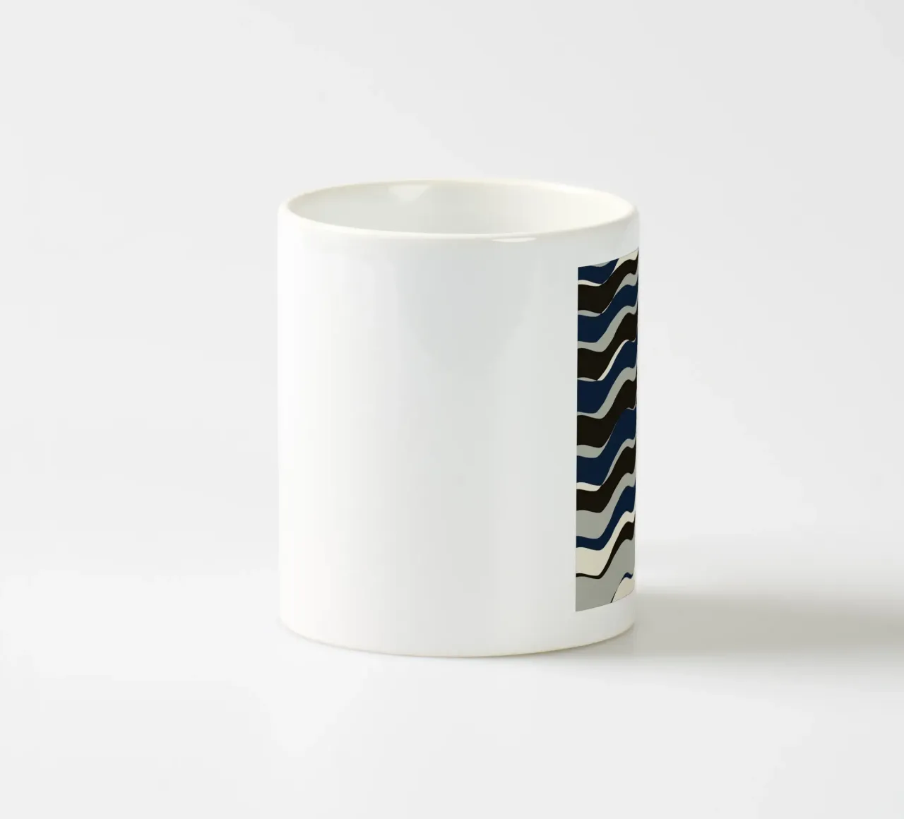 Waves pattern 11 ceramic mug by Little Dean
