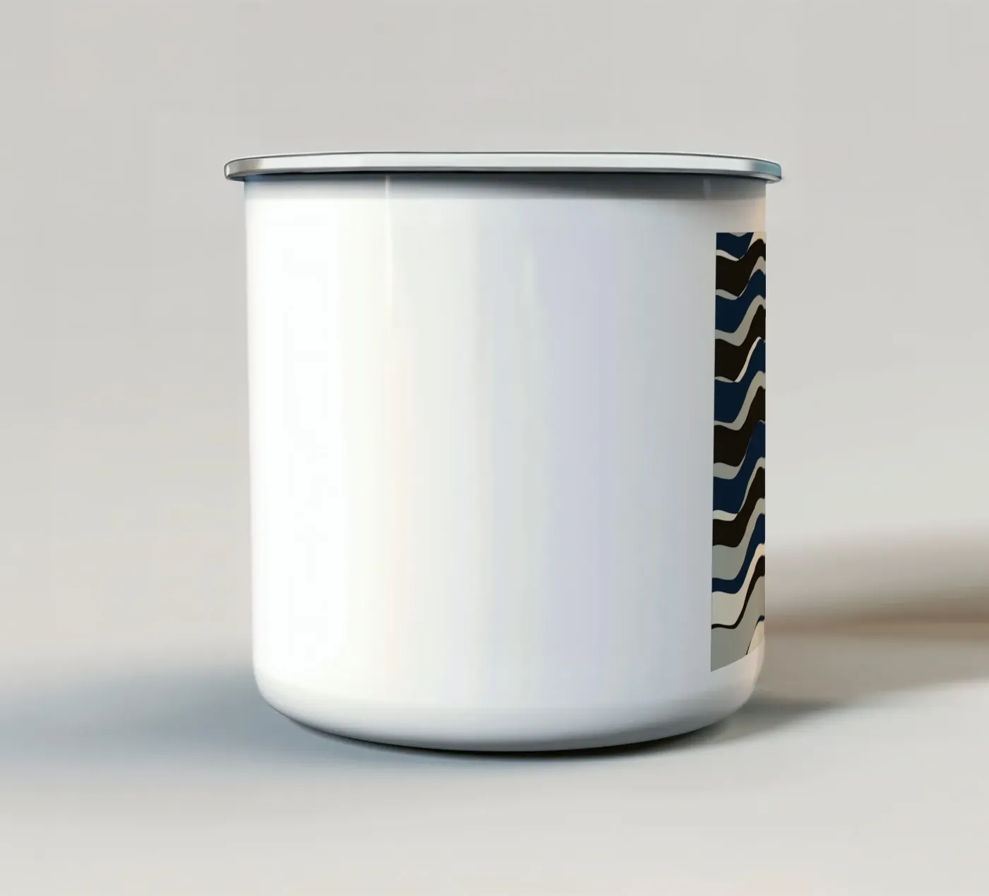 Waves pattern 11 enamel mug by Little Dean