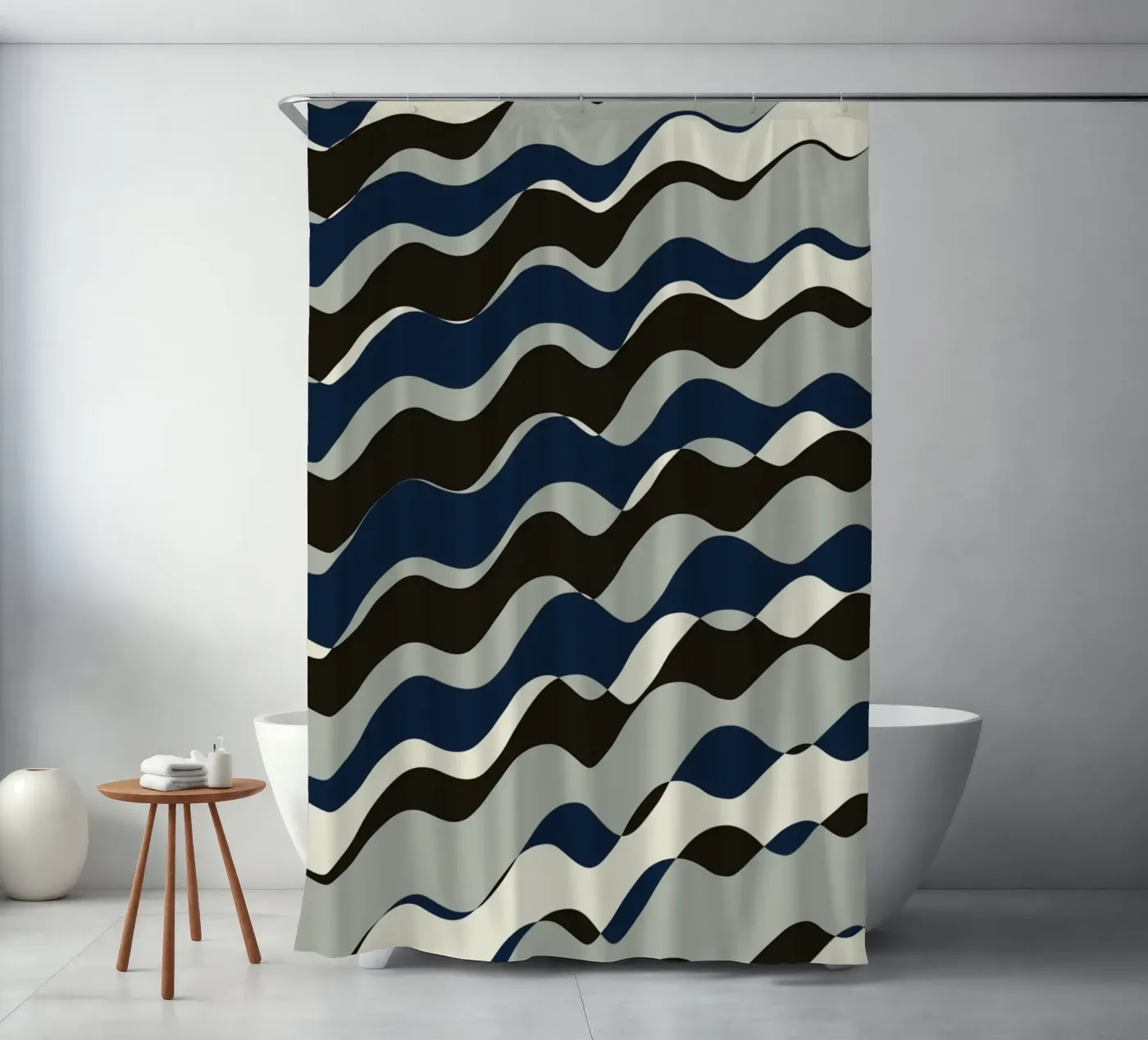 Waves pattern 11 douchegordijn van Little Dean