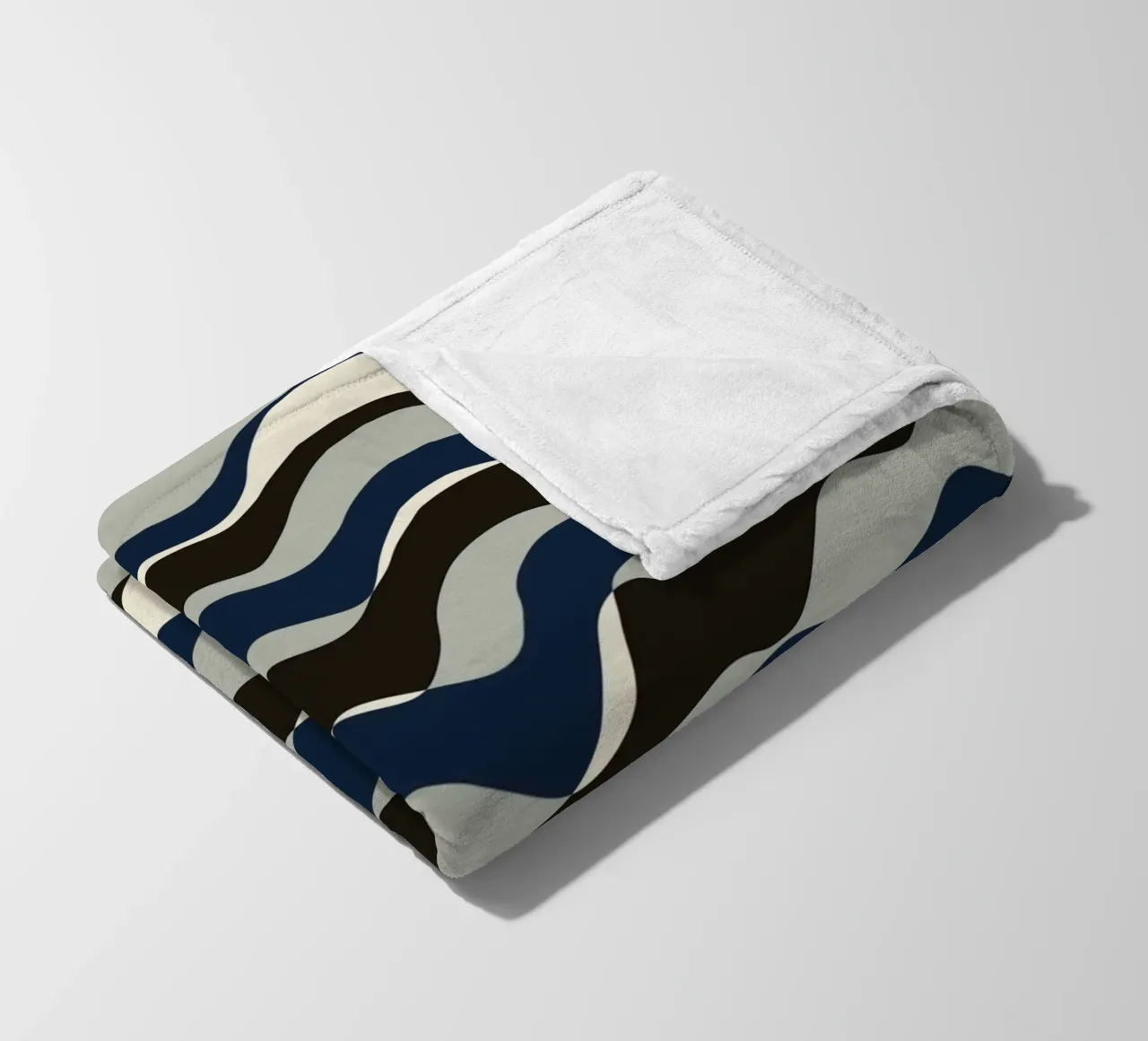 Waves pattern 11 fleece blanket by Little Dean