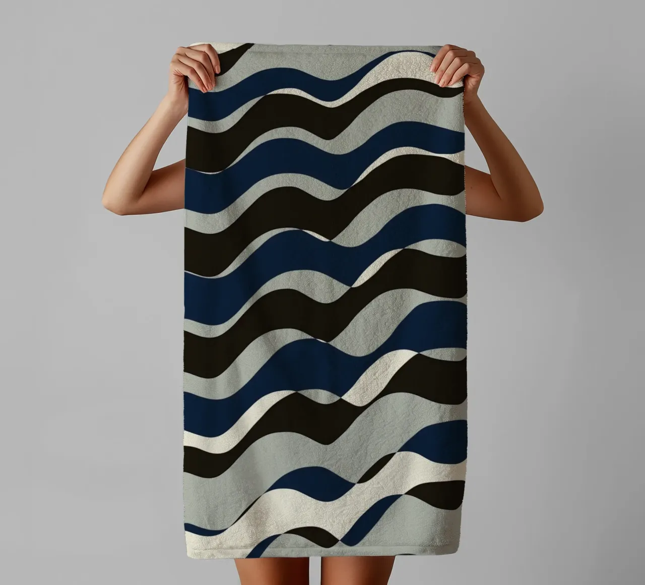 Waves pattern 11 towel by Little Dean