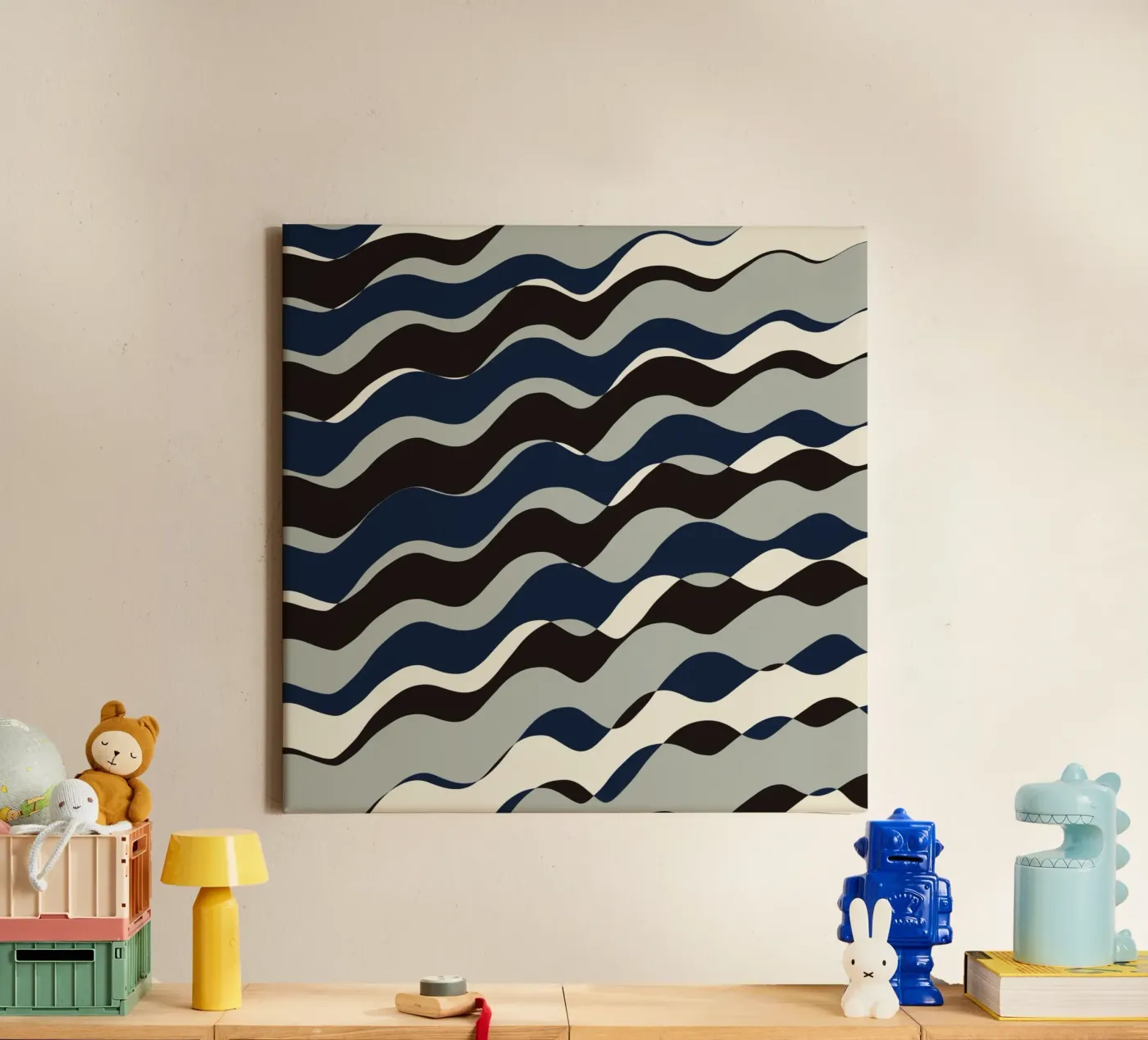 Golven patroon 11 canvas van Little Dean