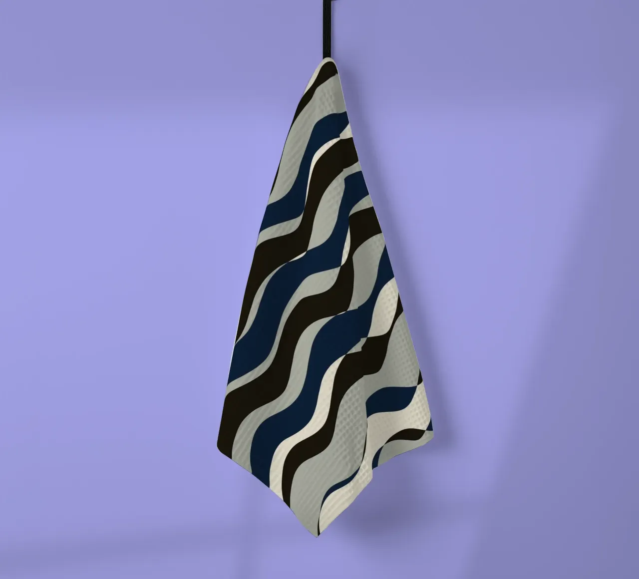 Waves pattern 11 tea towel by Little Dean