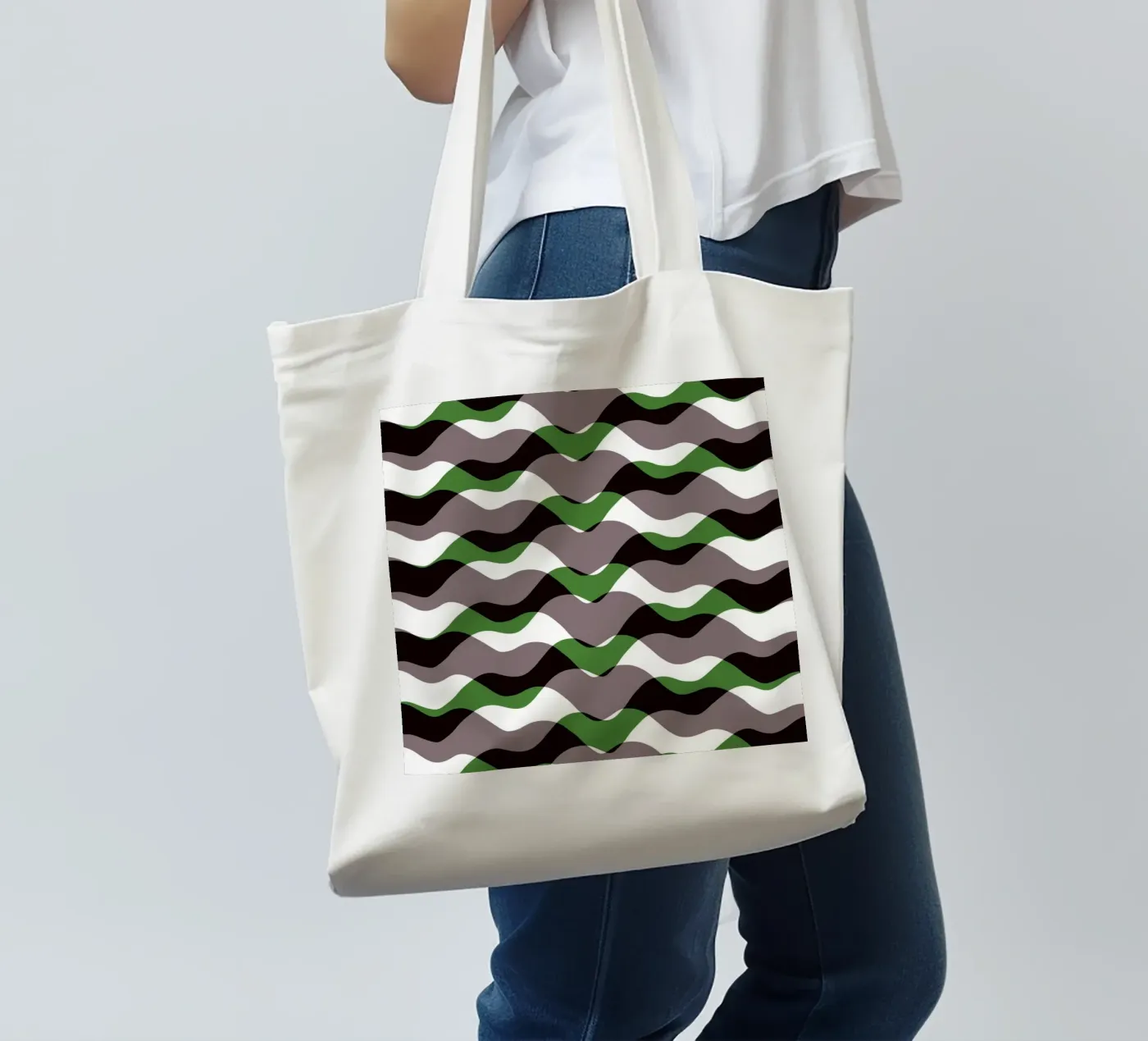 Waves pattern 12 jute draagtas van Little Dean
