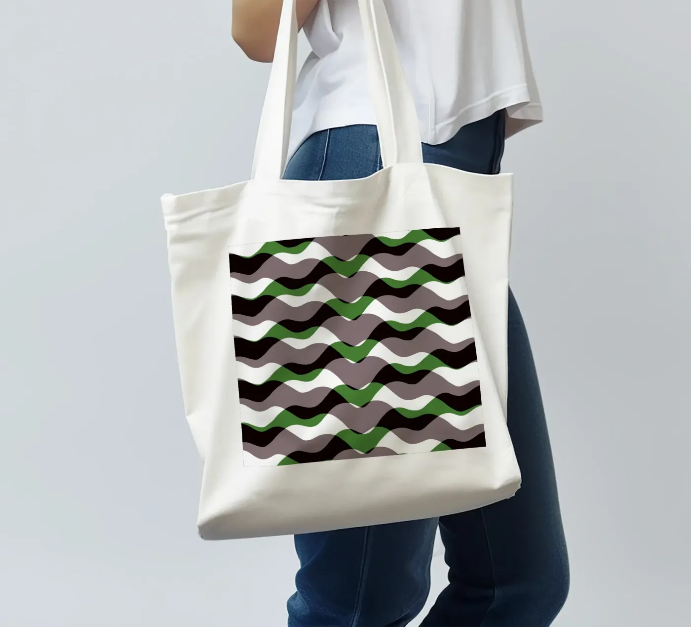 Waves pattern 12 jute draagtas van Little Dean