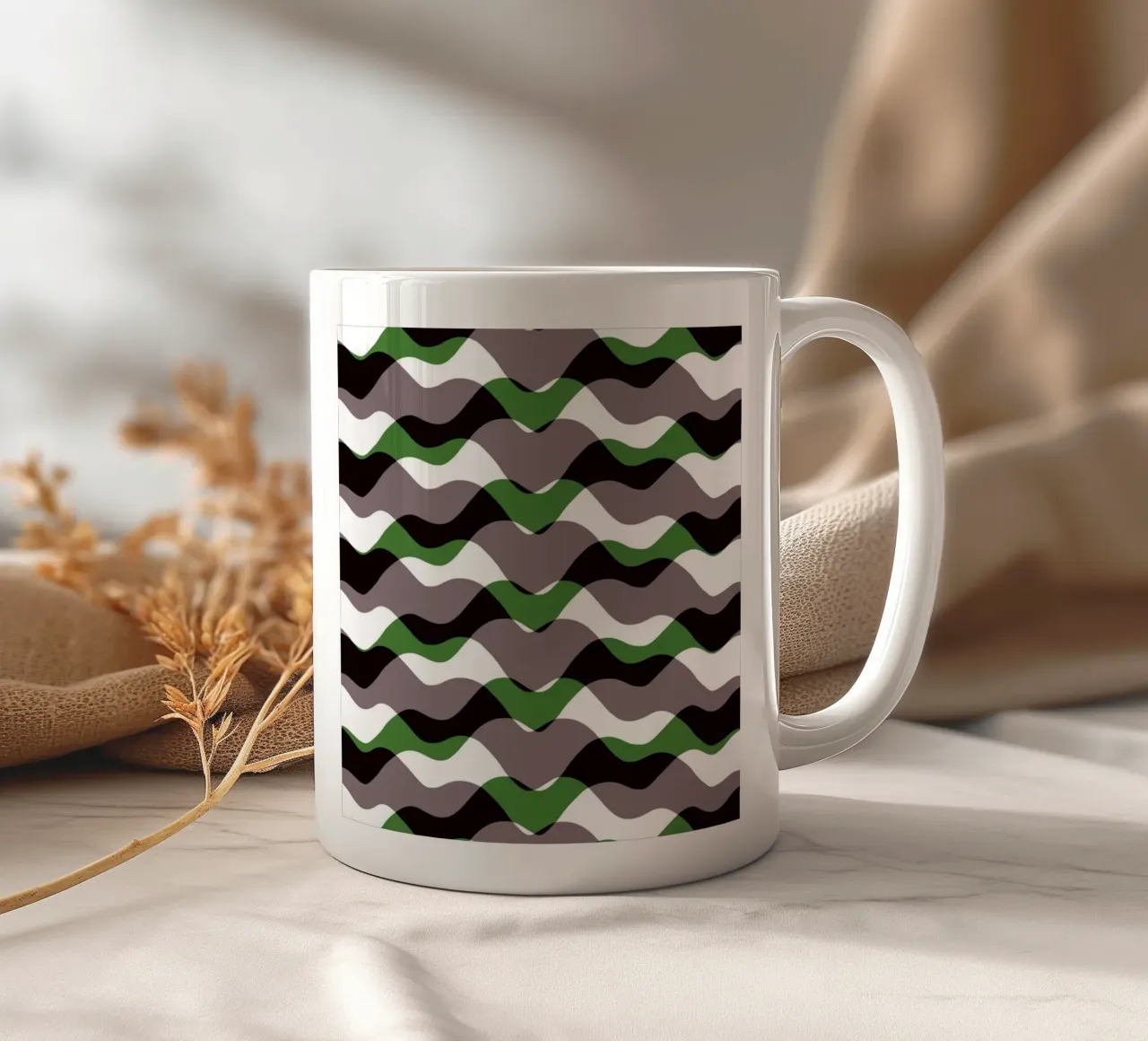 Schema delle onde 12 tazza in ceramica da Little Dean