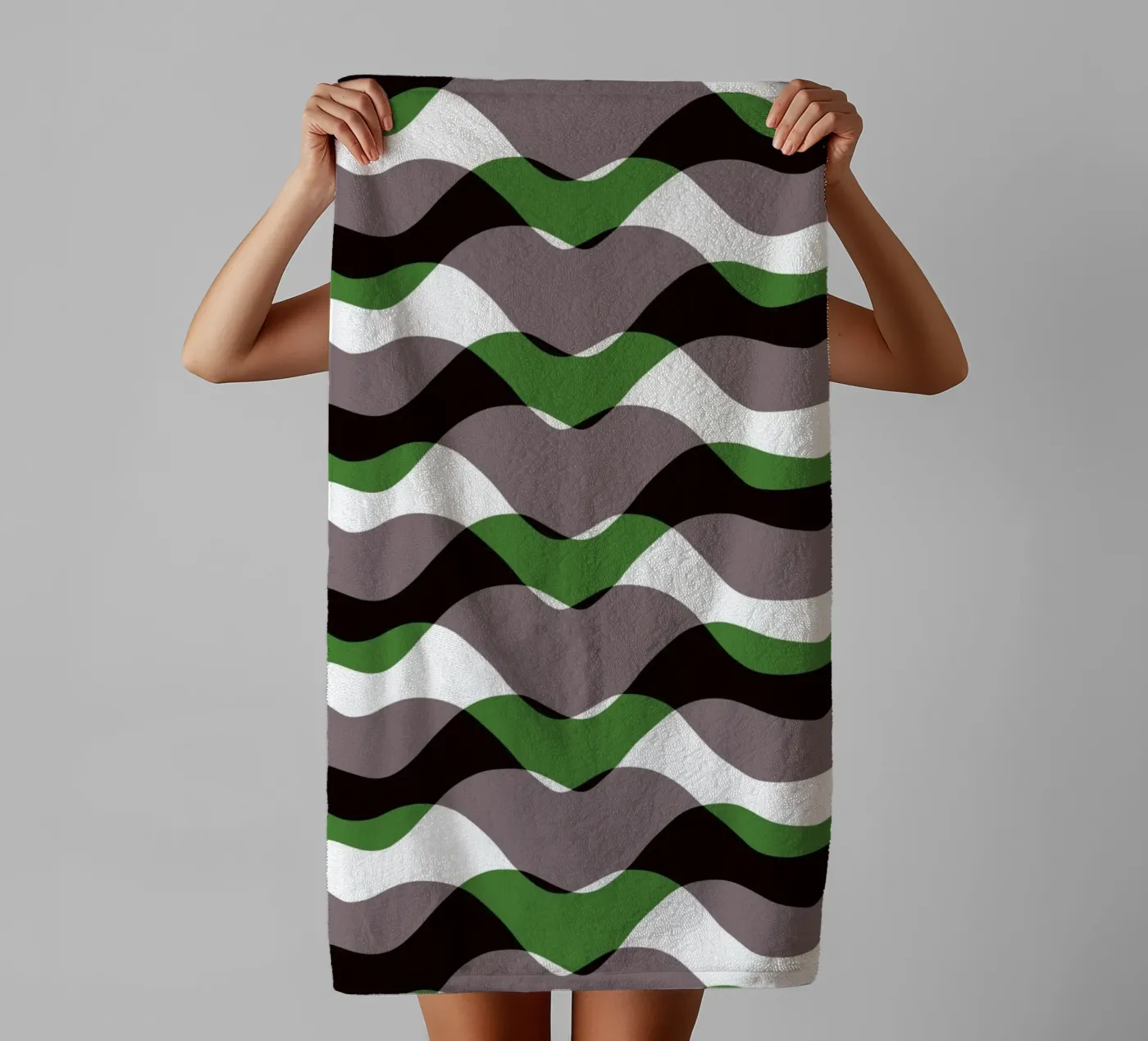Waves pattern 12 towel by Little Dean