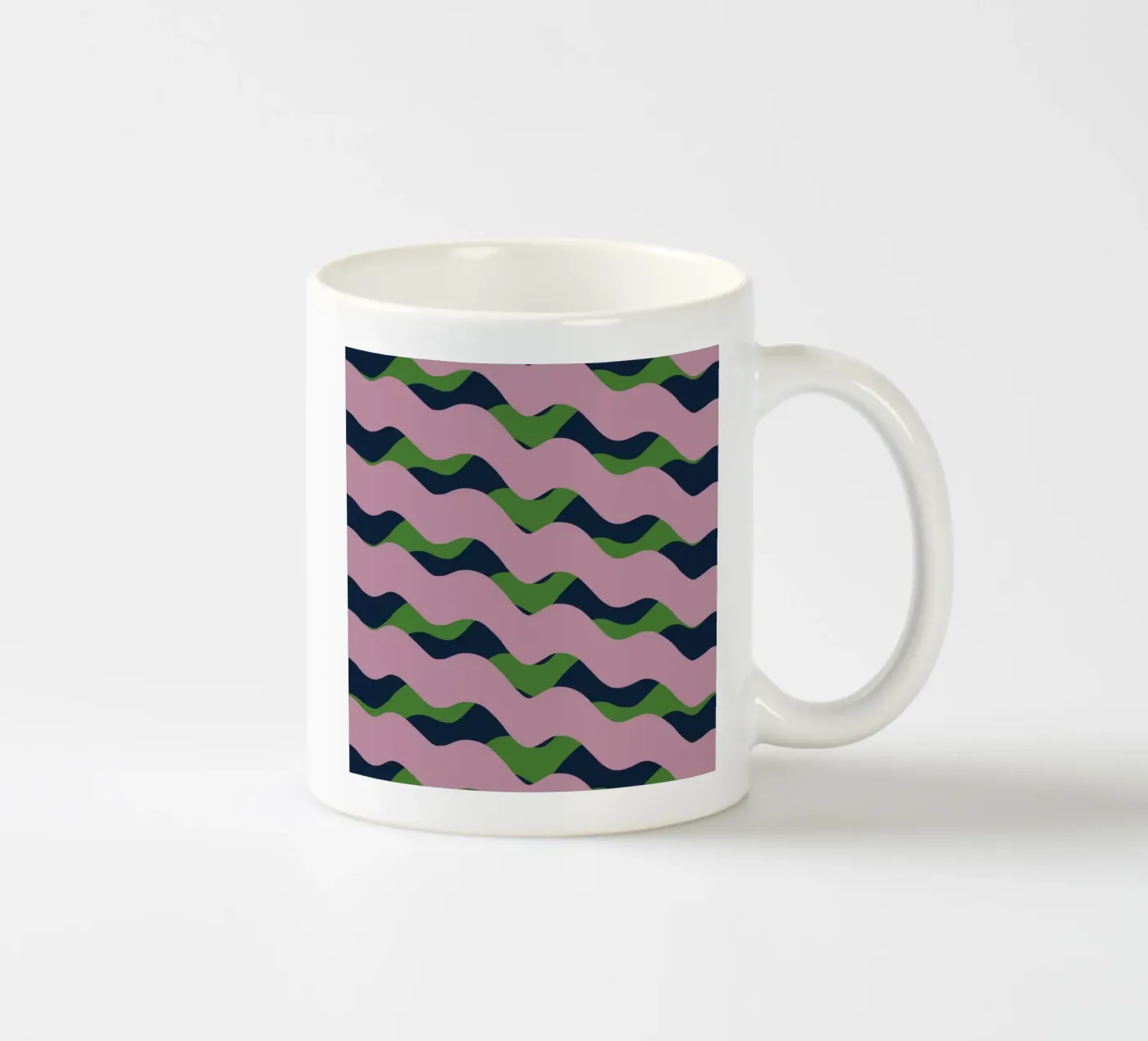 Waves pattern 13 ceramic mug by Little Dean