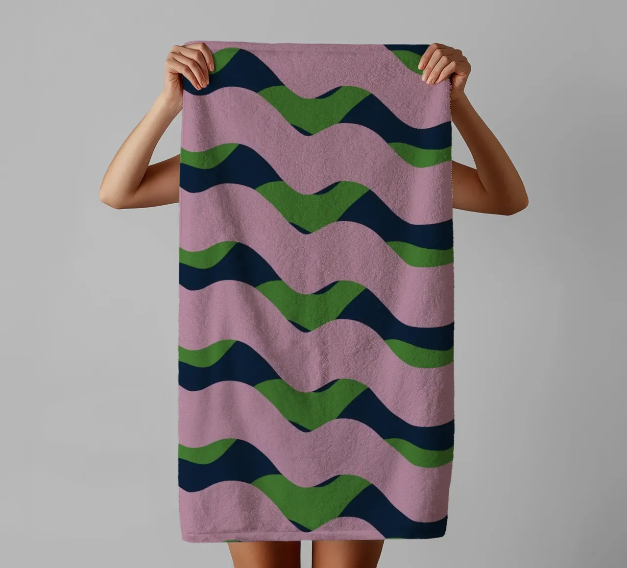 Waves pattern 13 towel by Little Dean