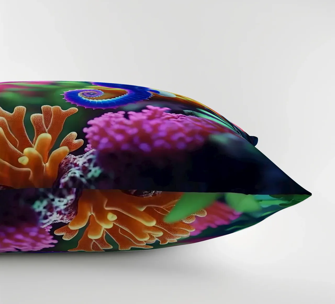 ✨🐠 Stardust Pop ✦ Blue & Pink Seahorse in Neon Garden 🌙 decorative cushion by LUMAQUA STUDIO