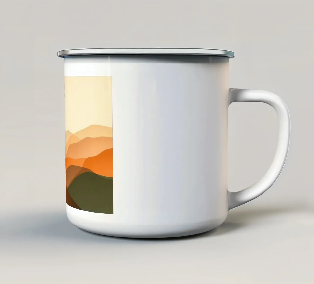Een gradiënt van aardetinten en rust emaille mok van Artistic-shop