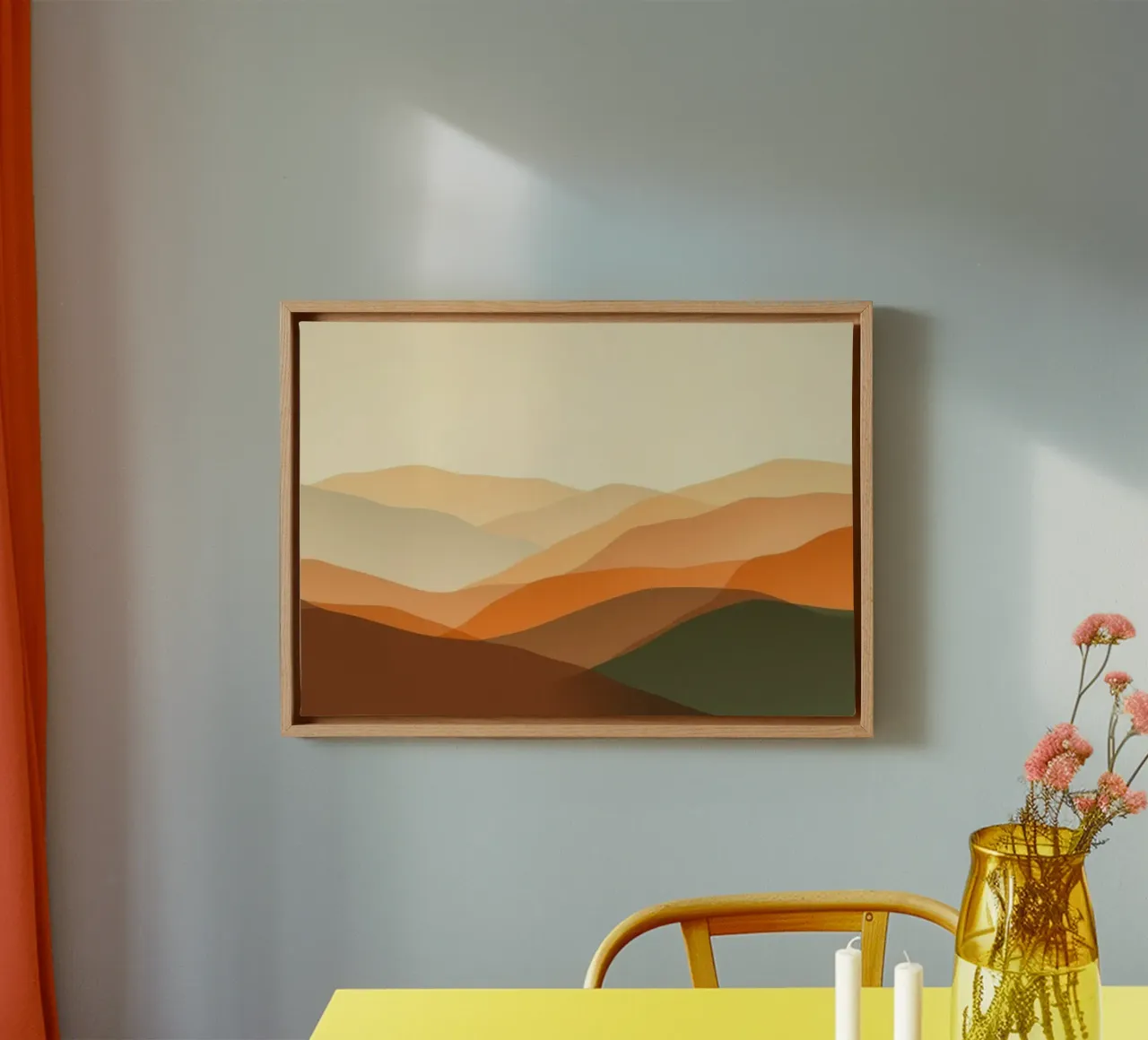 Een gradiënt van aardetinten en rust canvas met Baklijst van Artistic-shop