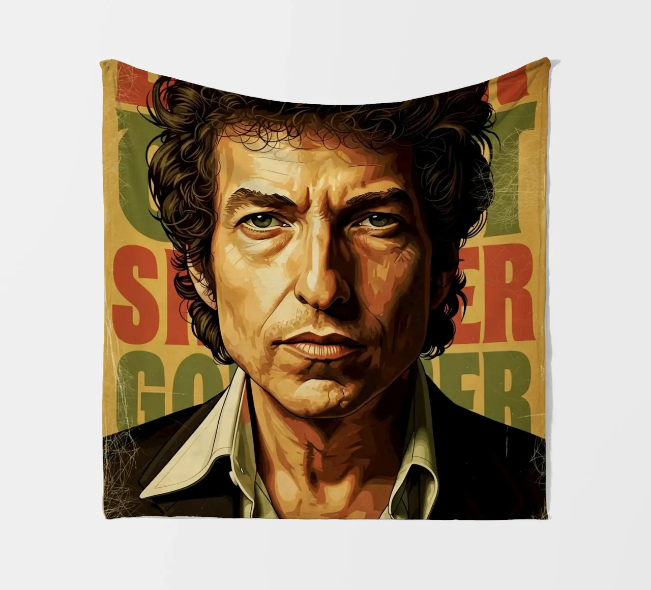 Bob Dylan d'epoca coperta in pile da Lembayung art