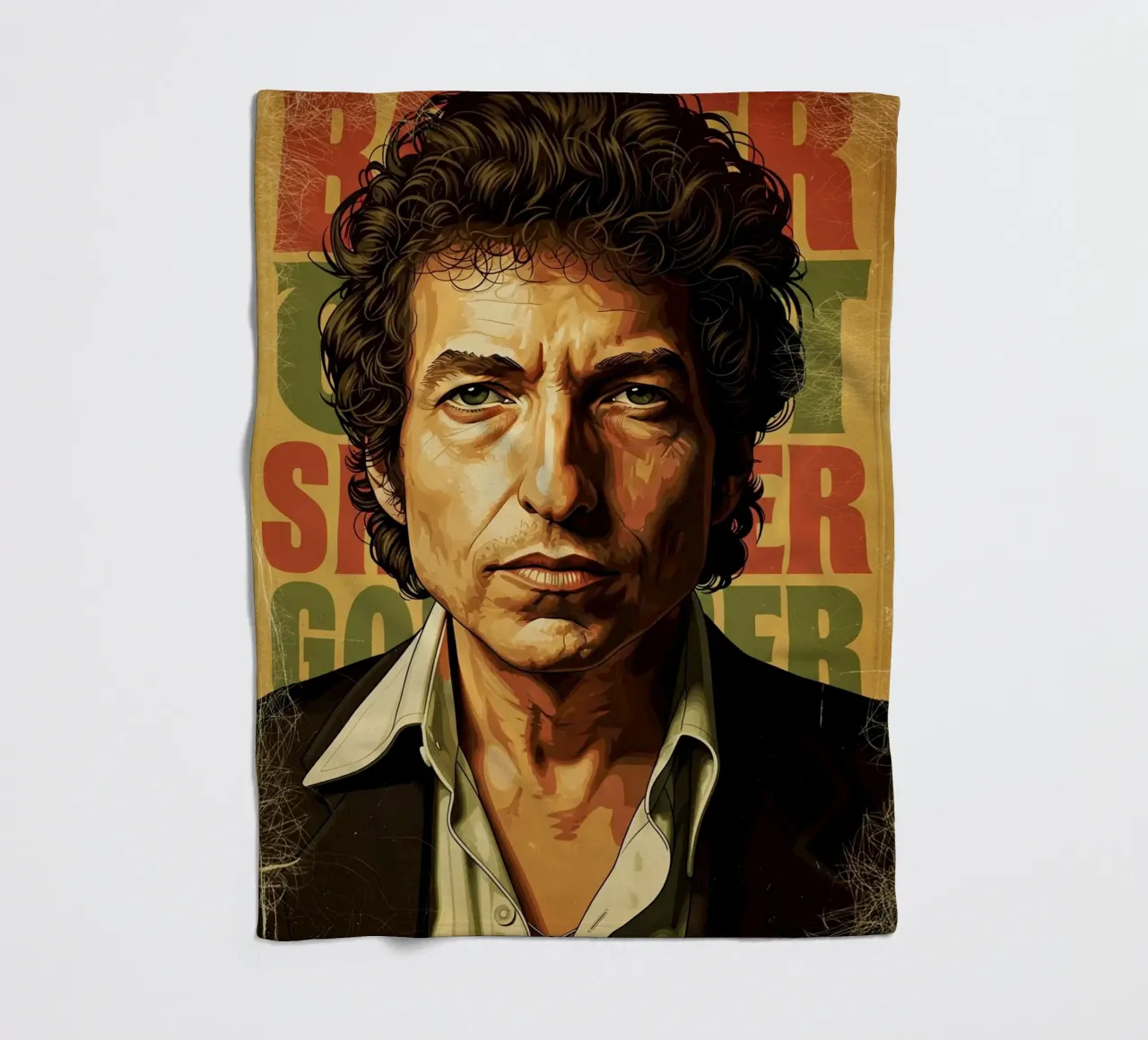 Bob Dylan d'epoca coperta in pile da Lembayung art