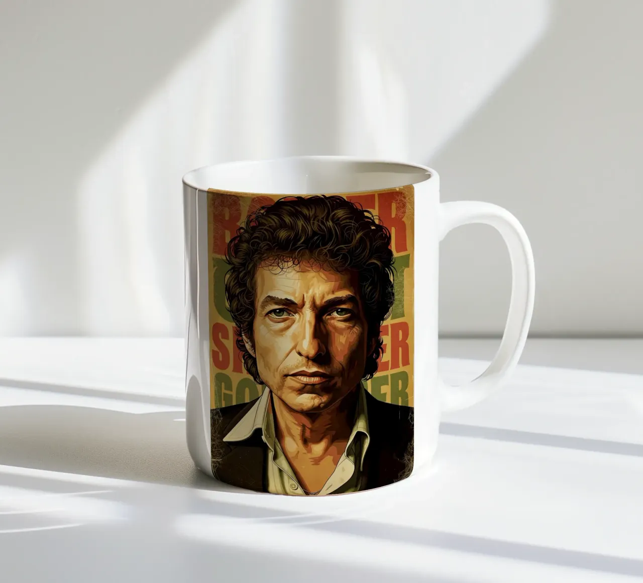 Bob Dylan d'epoca tazza in ceramica da Lembayung art