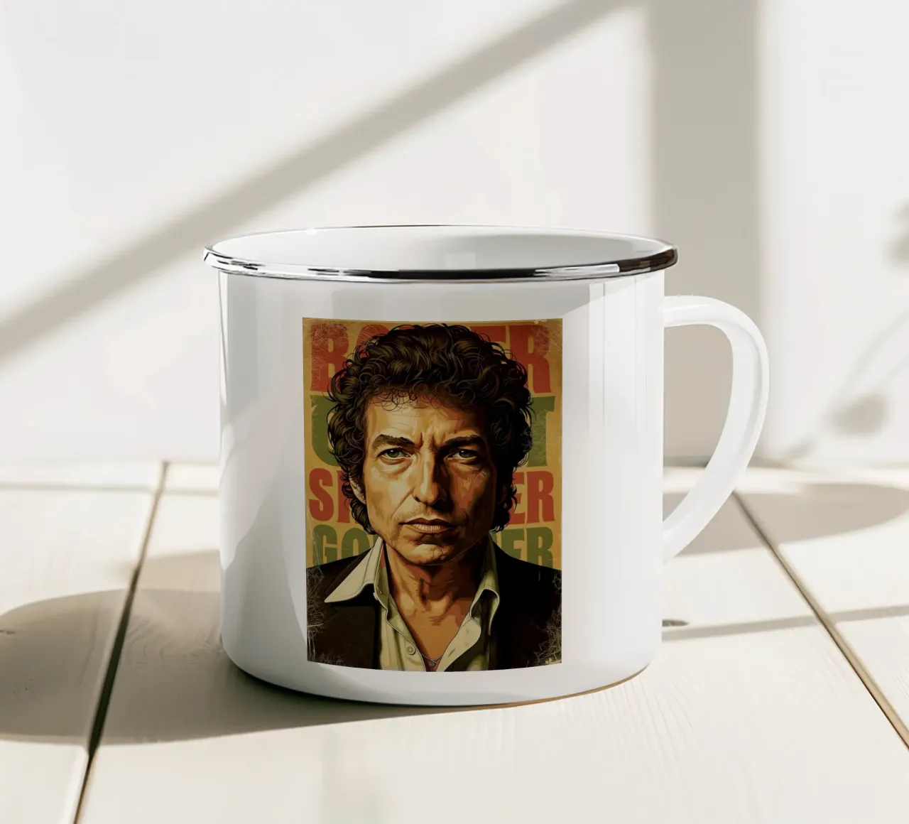 Bob Dylan d'epoca tazza in smalto da Lembayung art