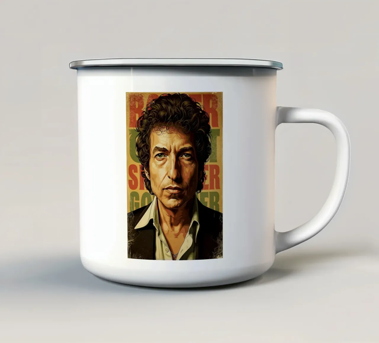 Bob Dylan d'epoca tazza in smalto da Lembayung art