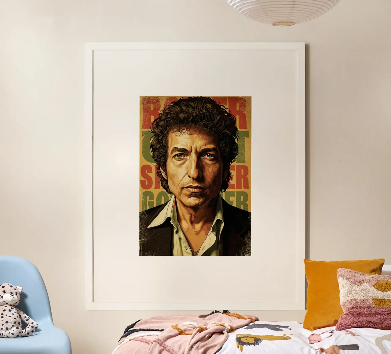 Bob Dylan d'epoca poster con telaio in plastica da Lembayung art