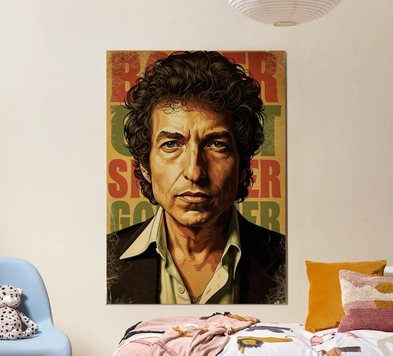 Bob Dylan d'epoca poster con telaio in plastica da Lembayung art