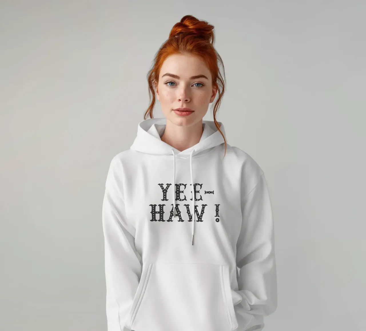 YEE-HAW! – Minimal Western Print felpa con cappuccio da Vivdesign
