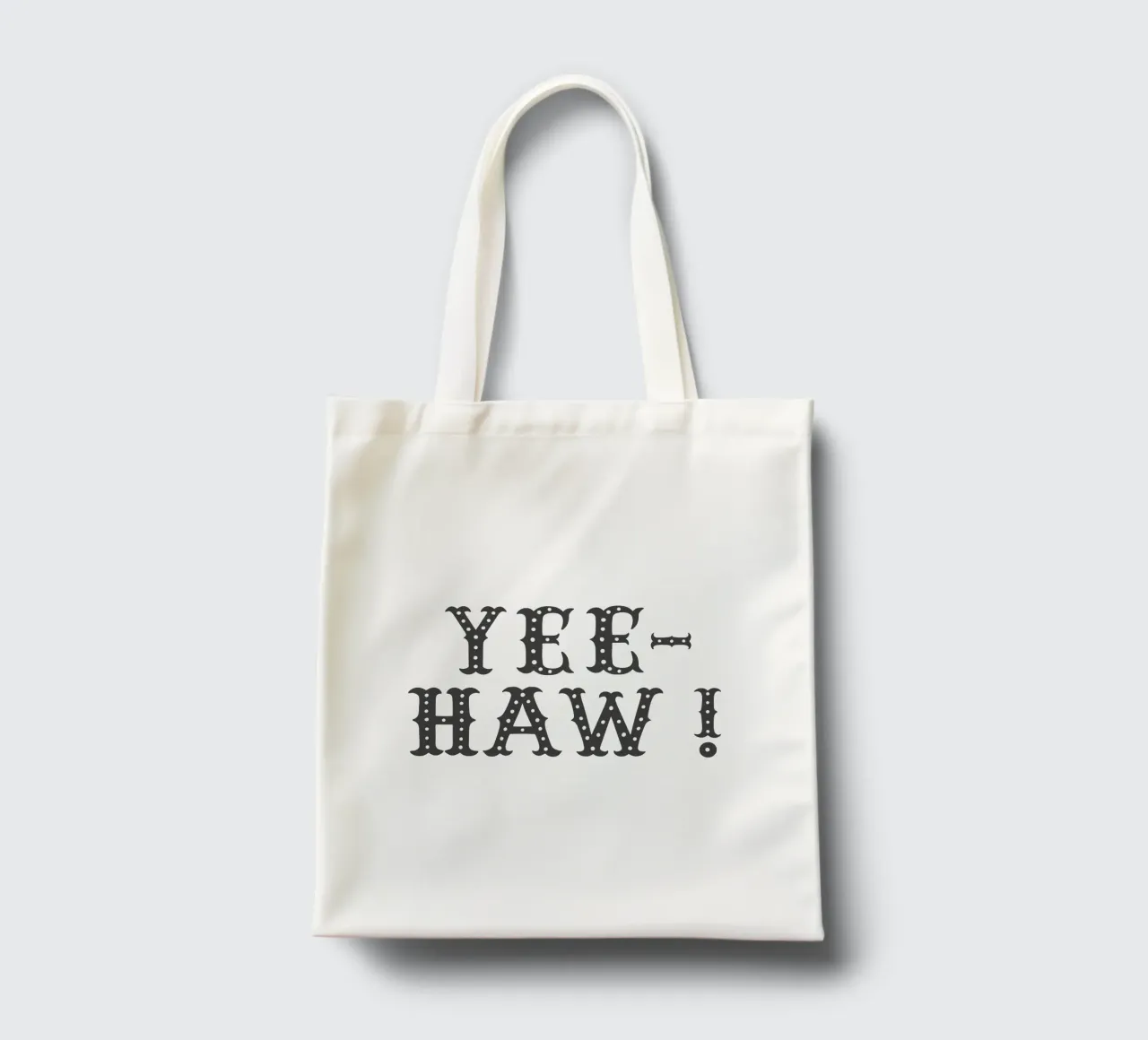 YEE-HAW! – Minimal Western Print borsa in juta da Vivdesign