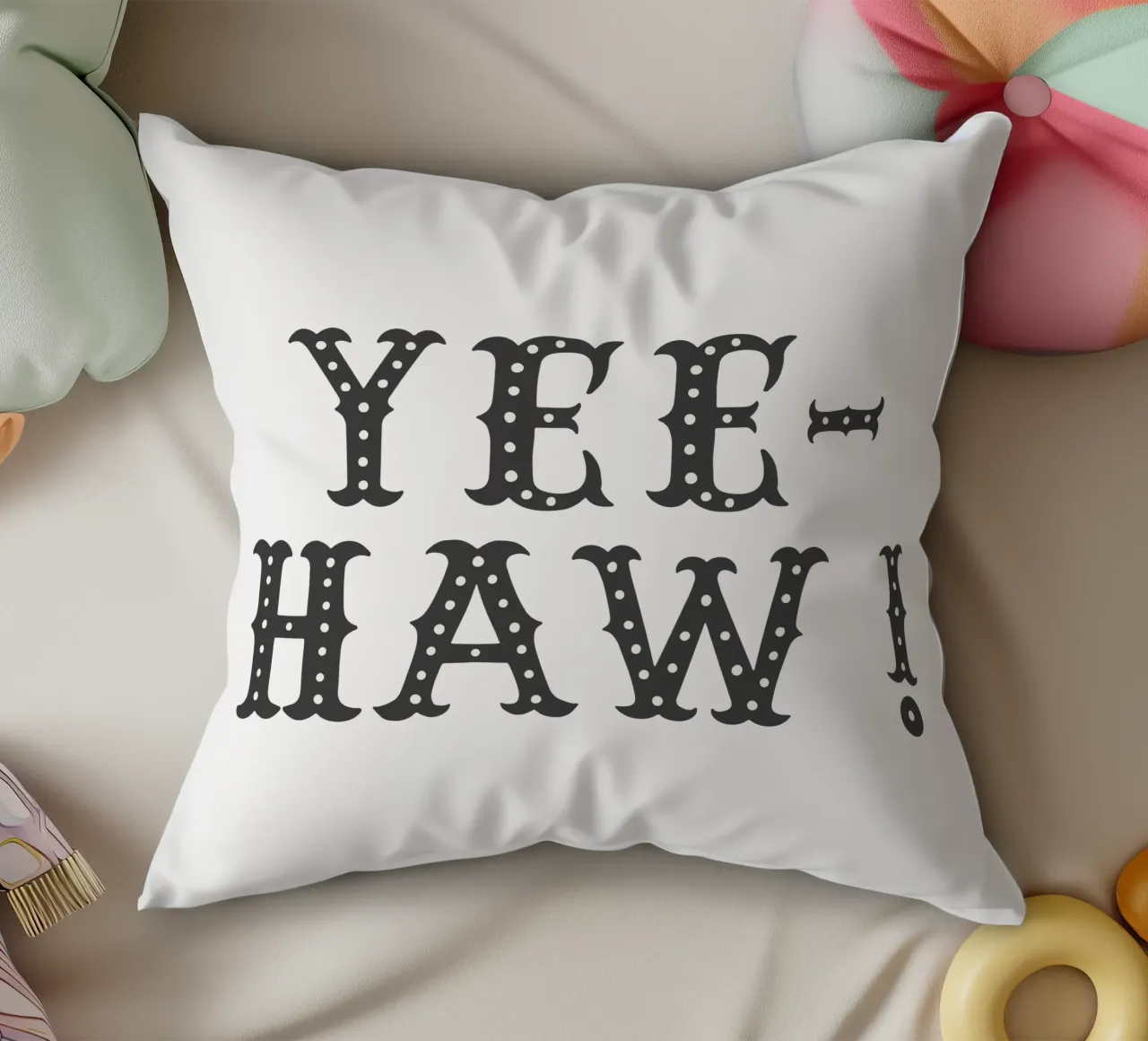 YEE-HAW! – Minimal Western Print cuscino da Vivdesign