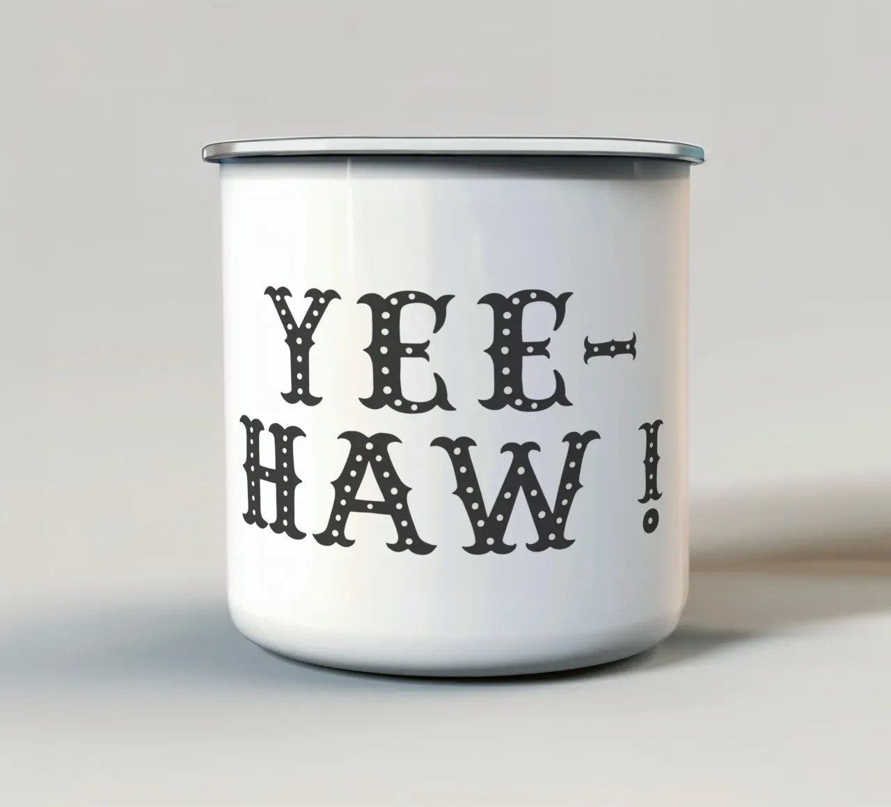 YEE-HAW! – Minimal Western Print tazza in smalto da Vivdesign