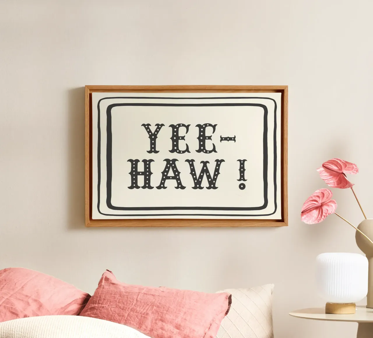 YEE-HAW! – Minimal Western Print tela con Cornice a cassetta da Vivdesign
