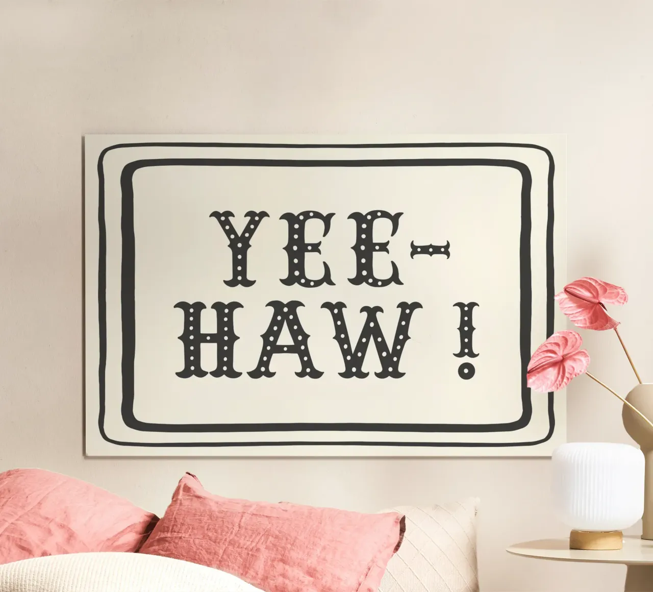 YEE-HAW! – Minimal Western Print poster con telaio in legno da Vivdesign