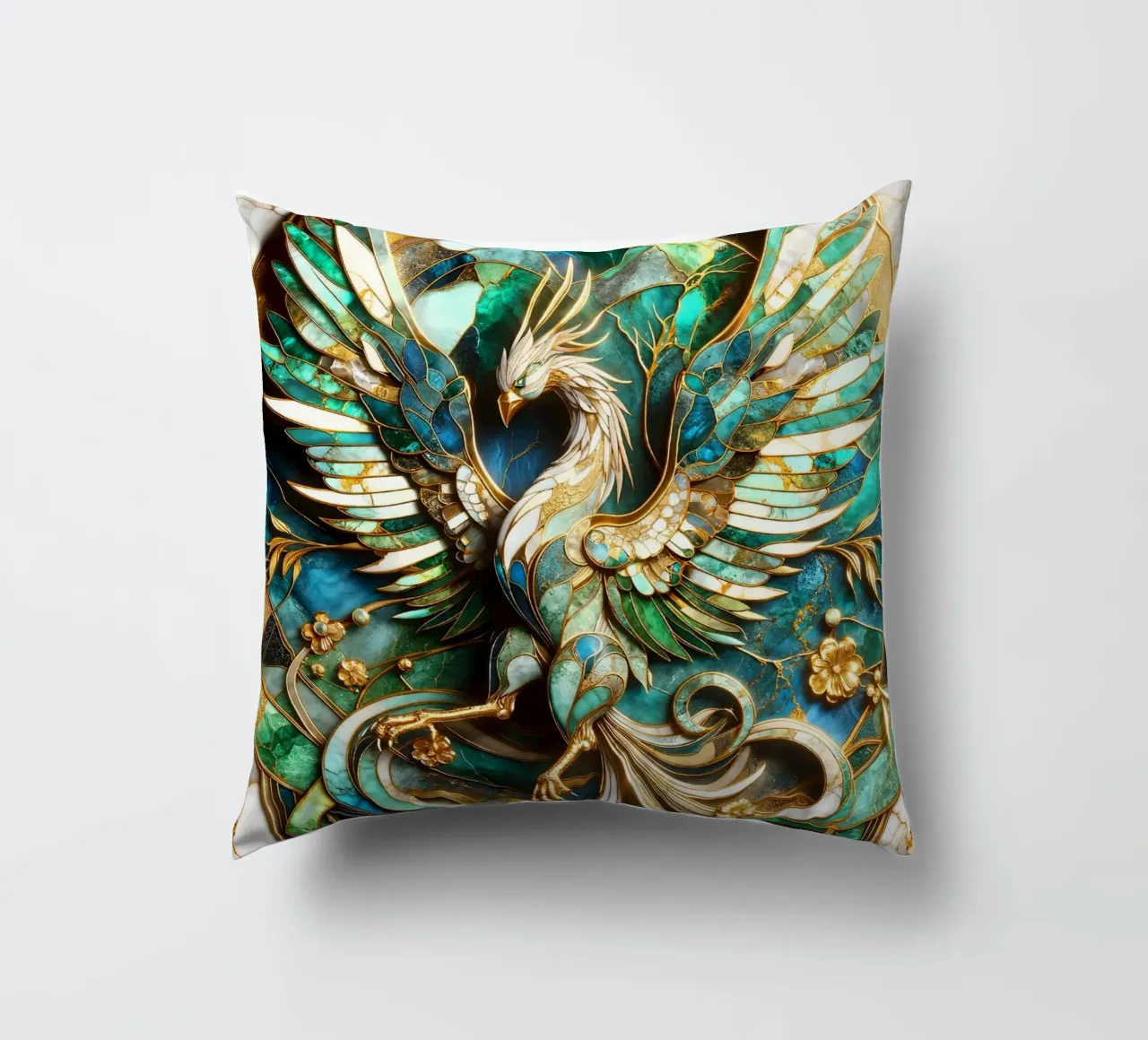 Abstract Phoenix Kintsugi cuscino da Pixaverse