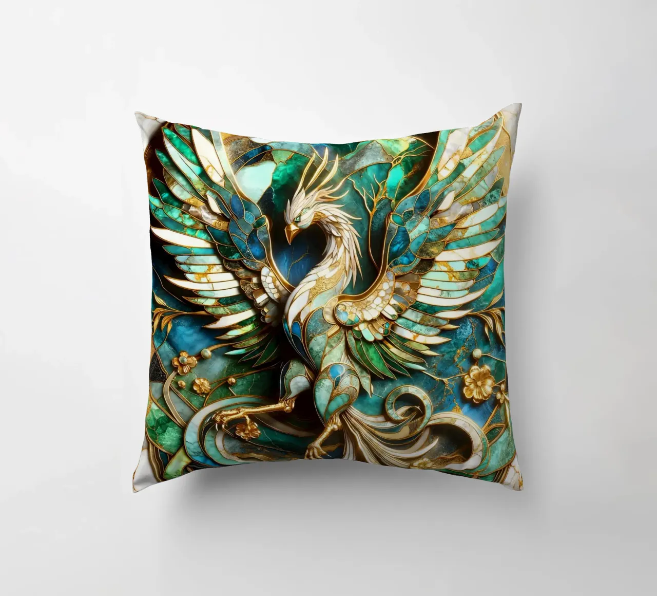 Abstract Phoenix Kintsugi cuscino da Pixaverse