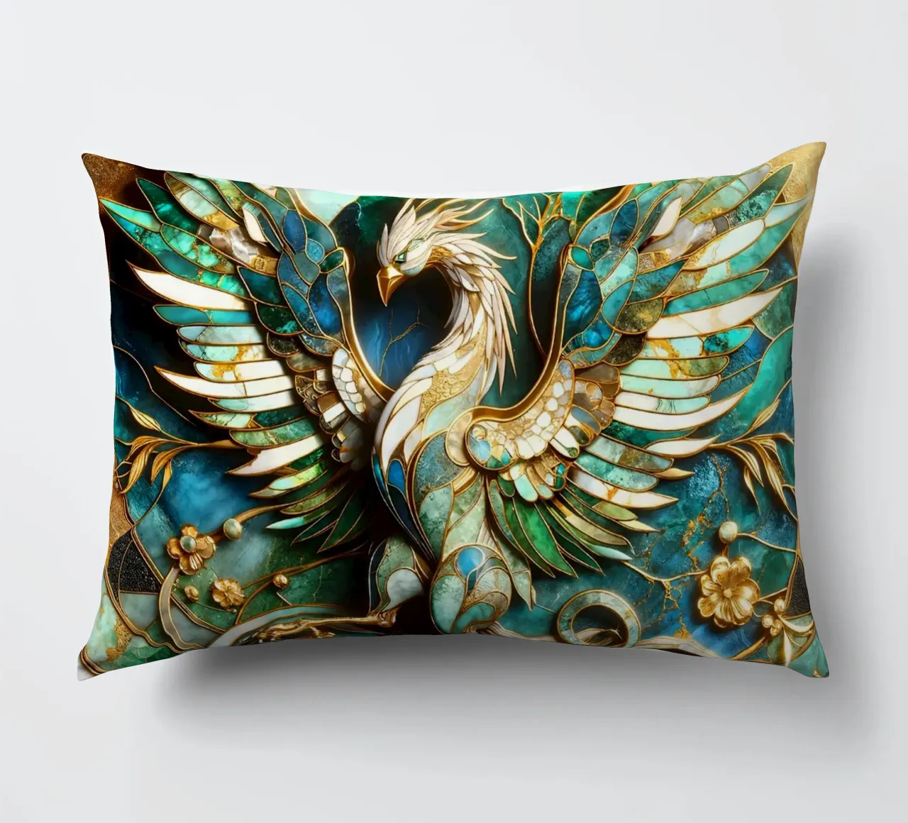 Abstract Phoenix Kintsugi cuscino da Pixaverse