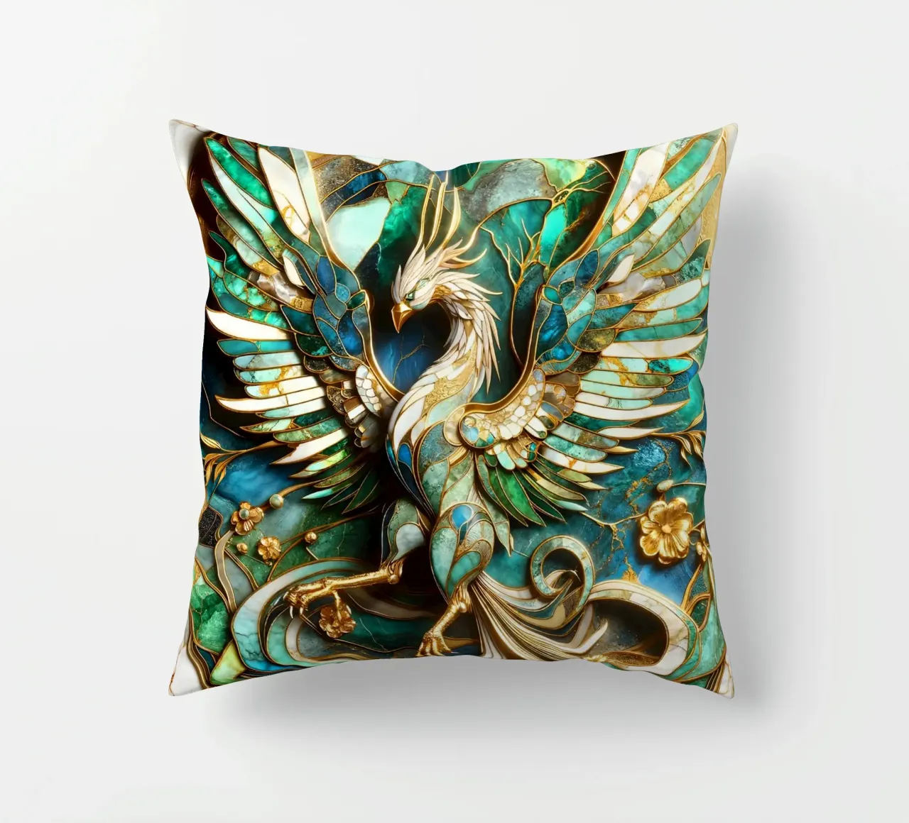 Abstract Phoenix Kintsugi cuscino da Pixaverse