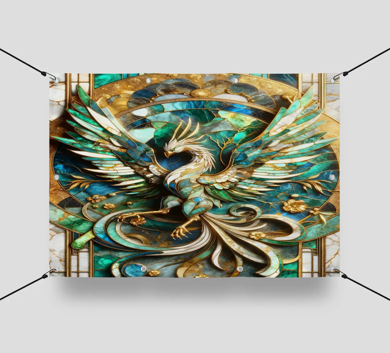 Abstract Phoenix Kintsugi telo in pvc da Pixaverse